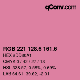 カラーコード: RGB 221 128.6 161.6 | qconv.com