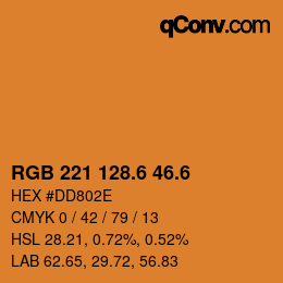 カラーコード: RGB 221 128.6 46.6 | qconv.com