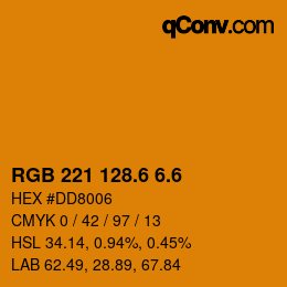 カラーコード: RGB 221 128.6 6.6 | qconv.com