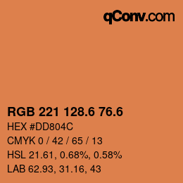 カラーコード: RGB 221 128.6 76.6 | qconv.com