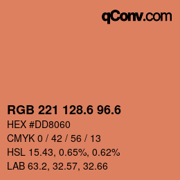 カラーコード: RGB 221 128.6 96.6 | qconv.com