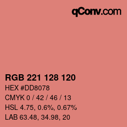 Color code: RGB 221 128 120 | qconv.com