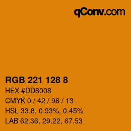 Color code: RGB 221 128 8 | qconv.com