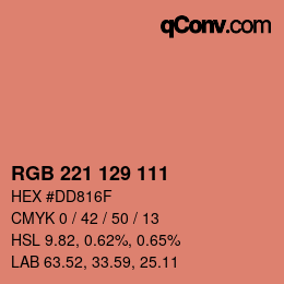 Farbcode: RGB 221 129 111 | qconv.com