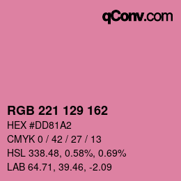 Color code: RGB 221 129 162 | qconv.com