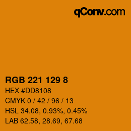Color code: RGB 221 129 8 | qconv.com