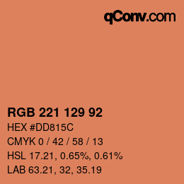 颜色代码: RGB 221 129 92 | qconv.com