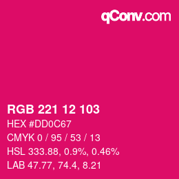 Color code: RGB 221 12 103 | qconv.com