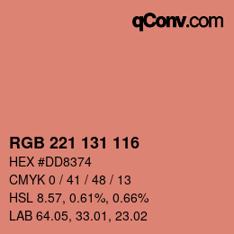 Color code: RGB 221 131 116 | qconv.com