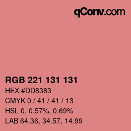 颜色代码: RGB 221 131 131 | qconv.com