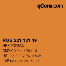 カラーコード: RGB 221 131 49 | qconv.com