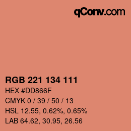 Color code: RGB 221 134 111 | qconv.com