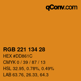 Color code: RGB 221 134 28 | qconv.com
