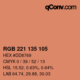 Color code: RGB 221 135 105 | qconv.com