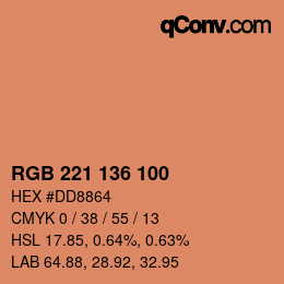Color code: RGB 221 136 100 | qconv.com