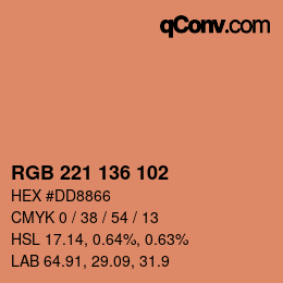 Color code: RGB 221 136 102 | qconv.com