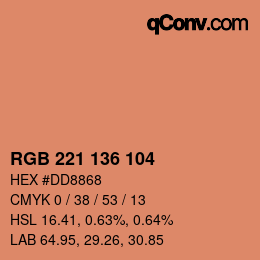 Color code: RGB 221 136 104 | qconv.com
