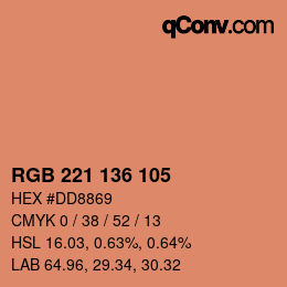Color code: RGB 221 136 105 | qconv.com