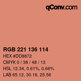 Color code: RGB 221 136 114 | qconv.com