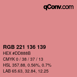 Color code: RGB 221 136 139 | qconv.com