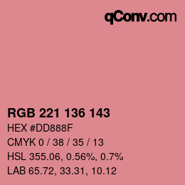 Color code: RGB 221 136 143 | qconv.com
