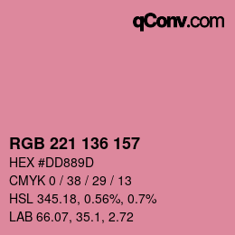 Color code: RGB 221 136 157 | qconv.com