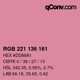 Color code: RGB 221 136 161 | qconv.com