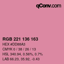Color code: RGB 221 136 163 | qconv.com