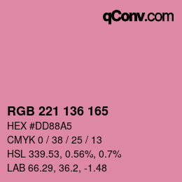 Color code: RGB 221 136 165 | qconv.com