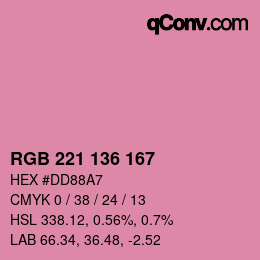 Color code: RGB 221 136 167 | qconv.com