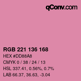 Color code: RGB 221 136 168 | qconv.com
