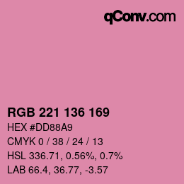 Color code: RGB 221 136 169 | qconv.com