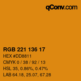 Color code: RGB 221 136 17 | qconv.com