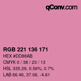 Color code: RGB 221 136 171 | qconv.com