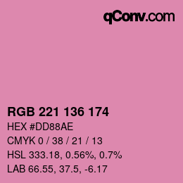 Color code: RGB 221 136 174 | qconv.com