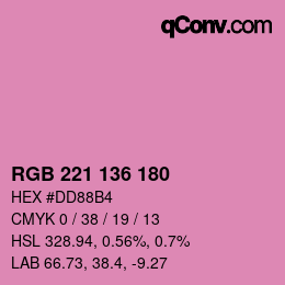 Color code: RGB 221 136 180 | qconv.com