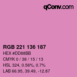 Color code: RGB 221 136 187 | qconv.com