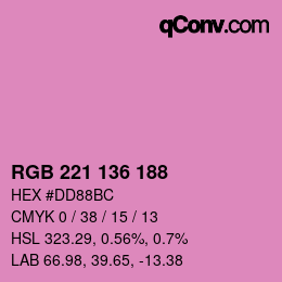 Color code: RGB 221 136 188 | qconv.com