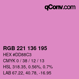 Color code: RGB 221 136 195 | qconv.com