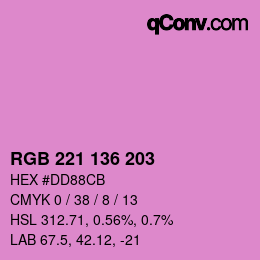 Color code: RGB 221 136 203 | qconv.com