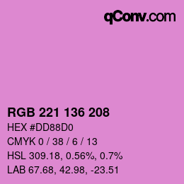 Color code: RGB 221 136 208 | qconv.com
