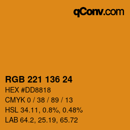 Color code: RGB 221 136 24 | qconv.com