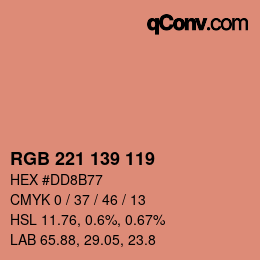 Farbcode: RGB 221 139 119 | qconv.com