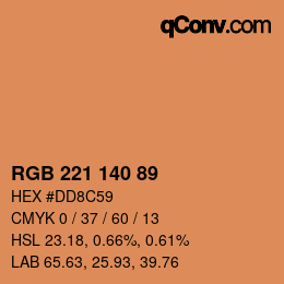 Color code: RGB 221 140 89 | qconv.com