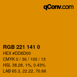 Color code: RGB 221 141 0 | qconv.com