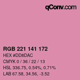 Color code: RGB 221 141 172 | qconv.com