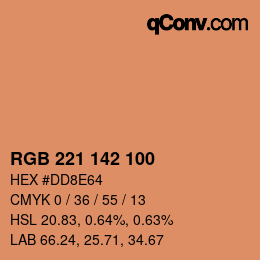 Color code: RGB 221 142 100 | qconv.com