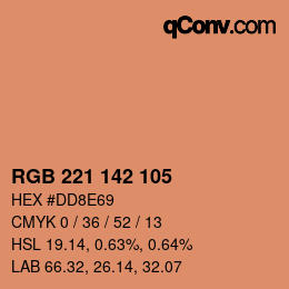 Color code: RGB 221 142 105 | qconv.com