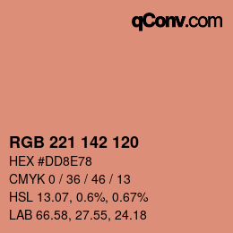 Color code: RGB 221 142 120 | qconv.com