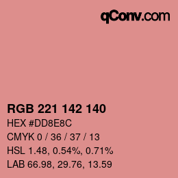 Color code: RGB 221 142 140 | qconv.com